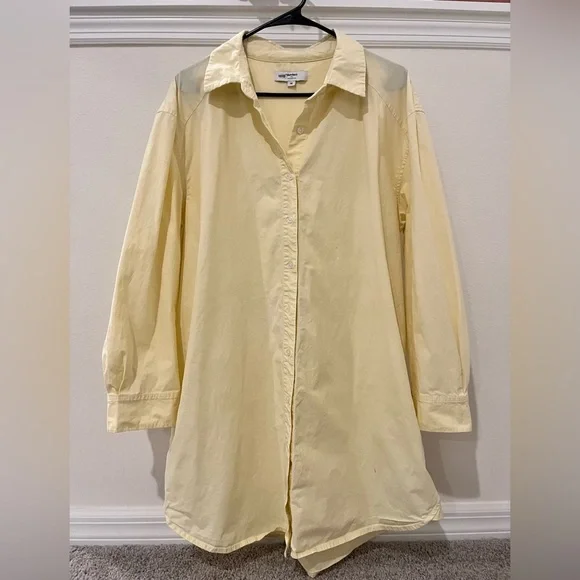 Saunders Collection Oversized Yellow Button-Up Dress - Picture 5 of 8